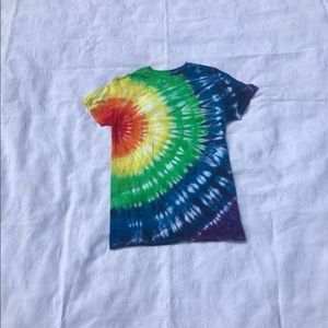 Small rainbow tie dye t shirt